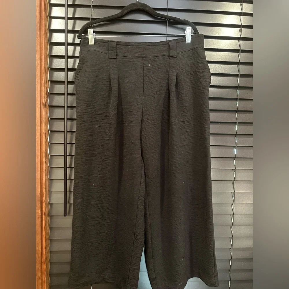 EUC Jules & Leopold Black Dress Pants Wide-Leg Style ANKLE LEIGHT